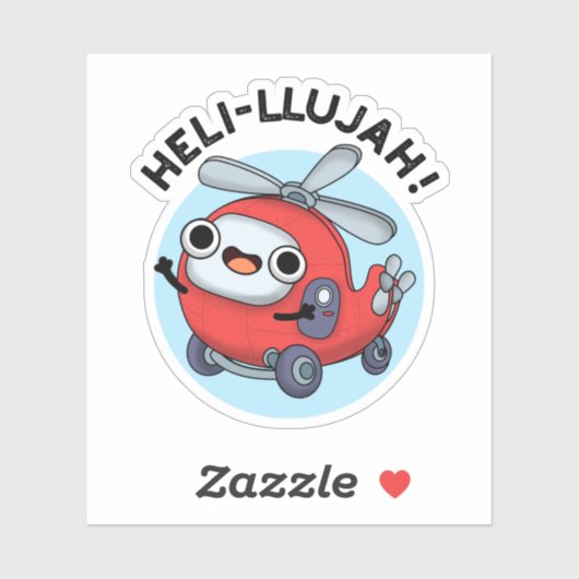 Sticker Heli-llujah Funny Helicopter Pun (Feuille)