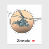 Sticker Hélicoptère de dessin (Feuille)