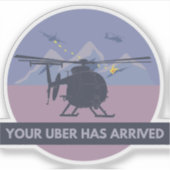 Sticker Hélicoptère pour oiseaux MH-6 (Devant)