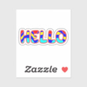 Sticker HELLO Multicolor Vibrant Texte (Feuille)