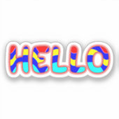 Sticker HELLO Multicolor Vibrant Texte (Recto)