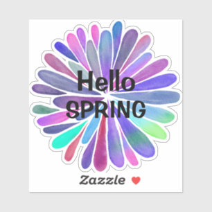 Sticker Hello Spring Colorée Design