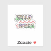 Sticker Hello Spring | Poster with fresh floral designs (Feuille)