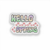 Sticker Hello Spring | Poster with fresh floral designs (Devant)
