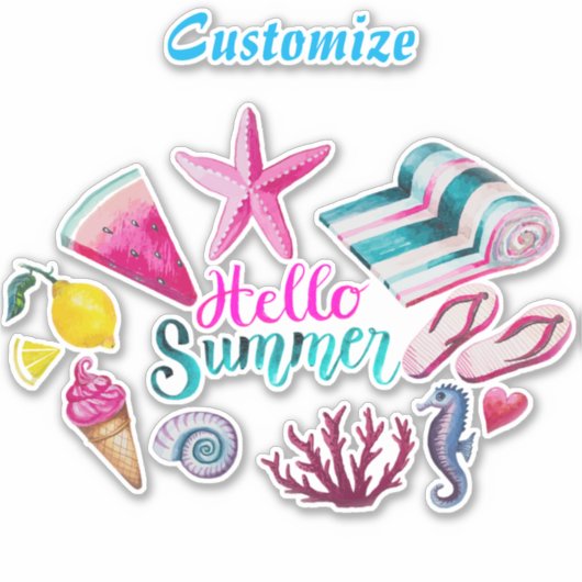 Sticker Hello Summer (Devant)