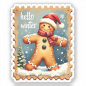 Sticker Hello Winter Gingerbread Timbre (Recto)