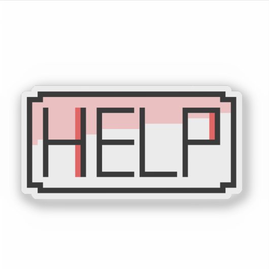 Sticker Help! Retro RPG Chat Box Pixel Design (Devant)