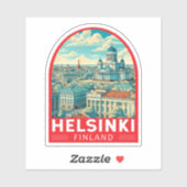 Sticker Helsinki Finland Travel Art Emblem (Feuille)