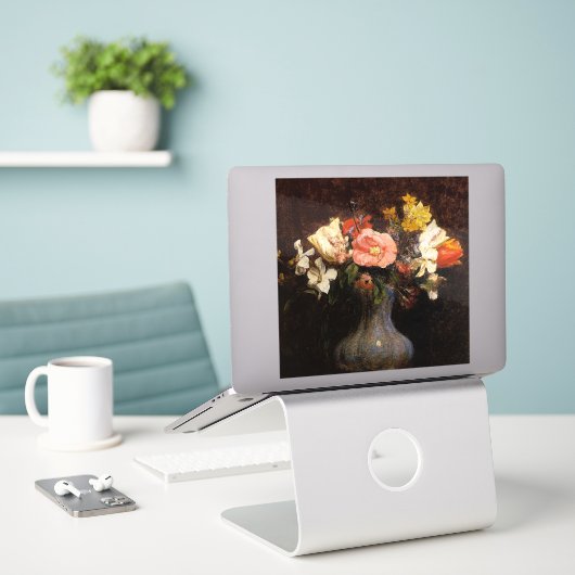 Sticker Henri Fantin-Latour, Fleurs, Camelias, Tulipes (Ordinateur portable sur le bureau)