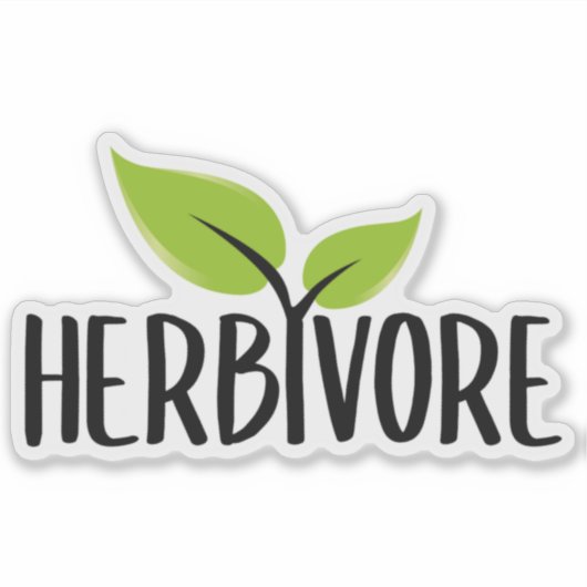 Sticker Herbivore, Vegan (Devant)