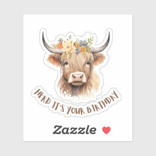 Sticker Herd c'est ton anniversaire (Feuille)