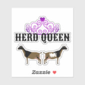 Sticker Herd Queen -  Nigerian Dwarf Goat (Feuille)