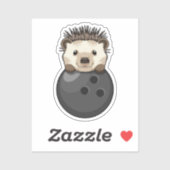 Sticker Hérisson à Bowling avec Bowling (Feuille)