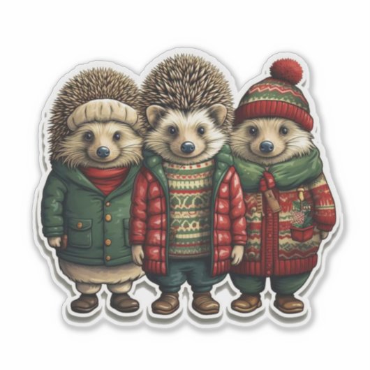 Sticker Hérisson dans les pulls (Devant)