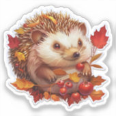Sticker Hérisson d'automne (Recto)