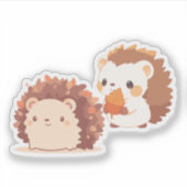 Sticker Hérisson d'automne mignon - Kawaii animaux de forê (Devant)