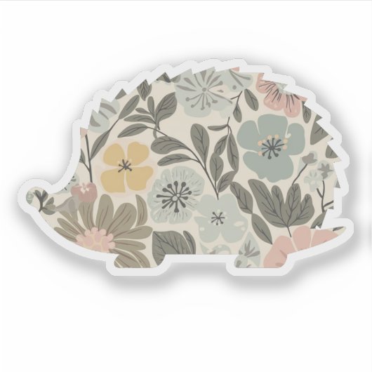Sticker Hérisson Floral Boho (Devant)