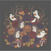Sticker hérisson halloween hantée forêt (Devant)