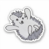 Sticker Hérisson joyeux Happy Hedgehog animal boisé (Devant)