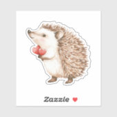 Sticker Hérisson Mignon avec des Cœurs (Feuille)