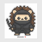 Sticker hérisson ninja 6x6 (Feuille)