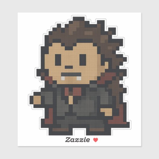 Sticker hérisson vampire 6x6 (Feuille)