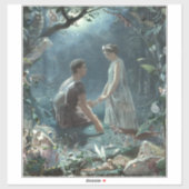 Sticker Hermia Lysander & fées Midsummer Night Dream (Feuille)