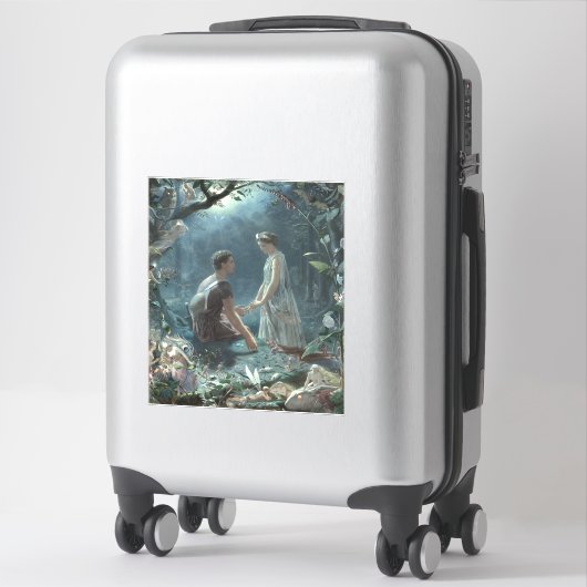 Sticker Hermia Lysander & fées Midsummer Night Dream (Sur valise)