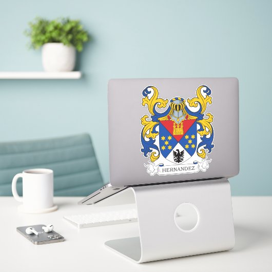 Sticker Hernandez Family Crest (Ordinateur portable sur le bureau)