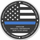 Sticker Heroes Live Forever Police Memorial FallOfficer (Devant)
