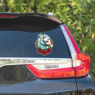 Sticker Héroïne Travailleuse Essentielle Forte et Attentio