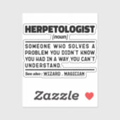 Sticker Herpetologue Noun Professeur Cool Sarcastique (Feuille)