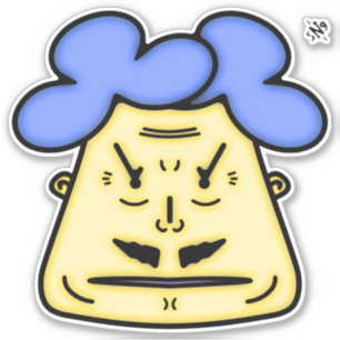 Sticker Herr Mustache visage de dessin animé v2