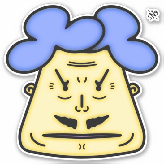 Sticker Herr Mustache visage de dessin animé v2 (Devant)