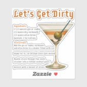 Sticker Heure de cocktail Obtenons une recette de martini  (Feuille)