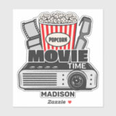 Sticker Heure du film de nom personnalisé (Feuille)
