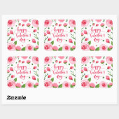 Sticker Heureuse Sainte-Valentin floral élégant (Feuille)