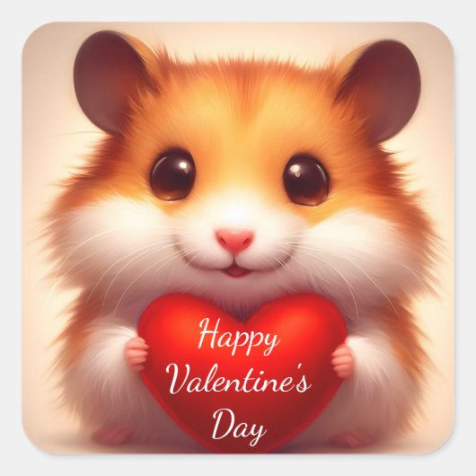 Sticker Heureuse Sainte-Valentin Hamster (Devant)