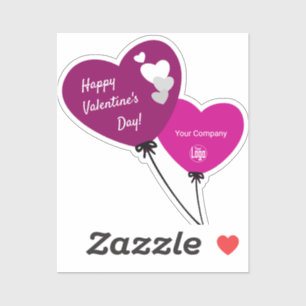 Sticker Heureuse Sainte-Valentin promotionnel Deux ballons