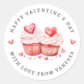 Sticker Heureuse Sainte-Valentin Sweet Cupcakes (Devant)