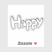 Sticker Heureux (Feuille)