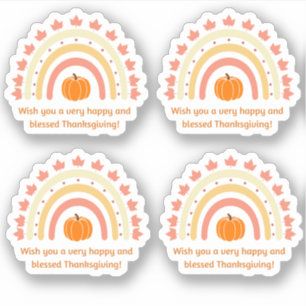 Sticker heureux béni grâces citrouille arc-en-ciel tombe 4