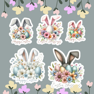 Sticker Heureux Blessures Ester Bunny Oars Floral Cute