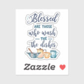 Sticker Heureux Ceux Qui Laver Les Plats (Feuille)