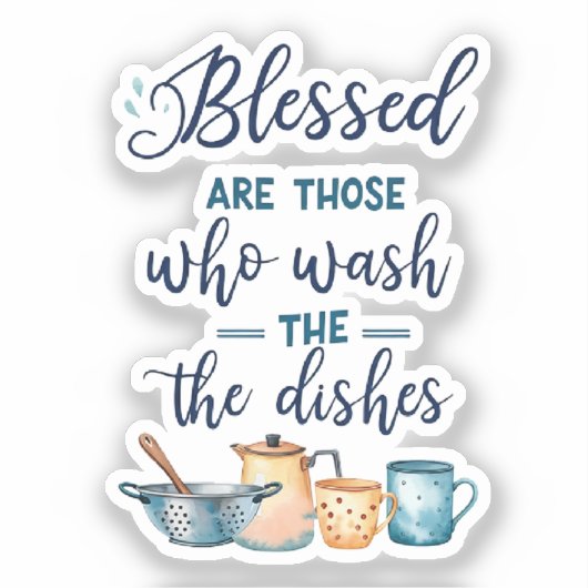 Sticker Heureux Ceux Qui Laver Les Plats (Recto)