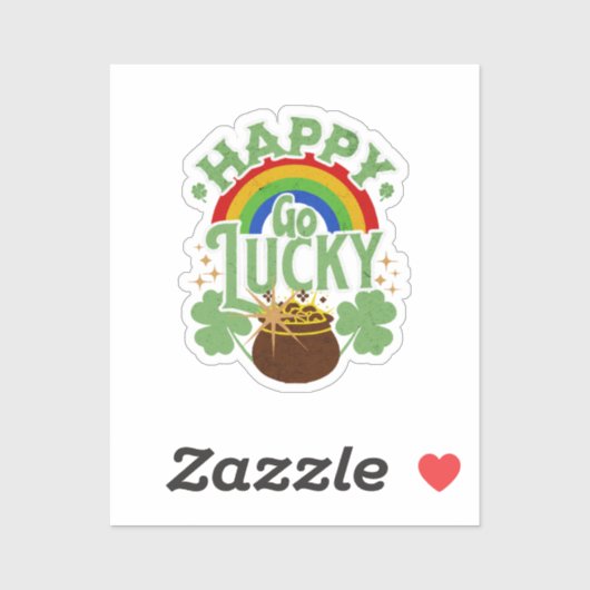 Sticker Heureux Chanceux (Feuille)