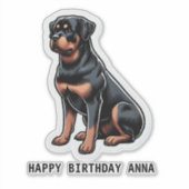 Sticker Heureux chien de nom d'anniversaire (Devant)