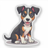 Sticker Heureux chiot Manchester Terrier – Art Chibi (Devant)