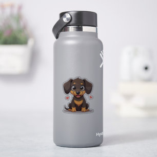 Sticker Heureux chiot teckel – Art Chibi