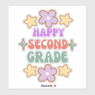 Sticker Heureux de retour à l'école, bonjour collant de 2e